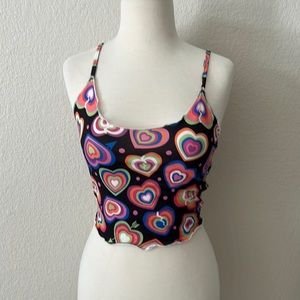 Y2k heart cropped cami